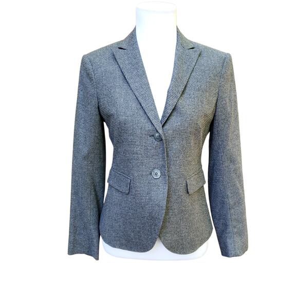 Theory Jackets & Blazers - Theory Edynas Gray Wool Tweed Blazer Preppy Ivy Jacket Sz 2